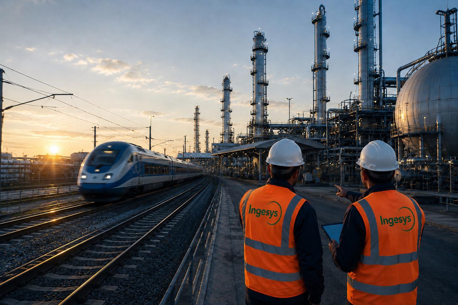 Équipe INGESYS sur le terrain ferroviaire